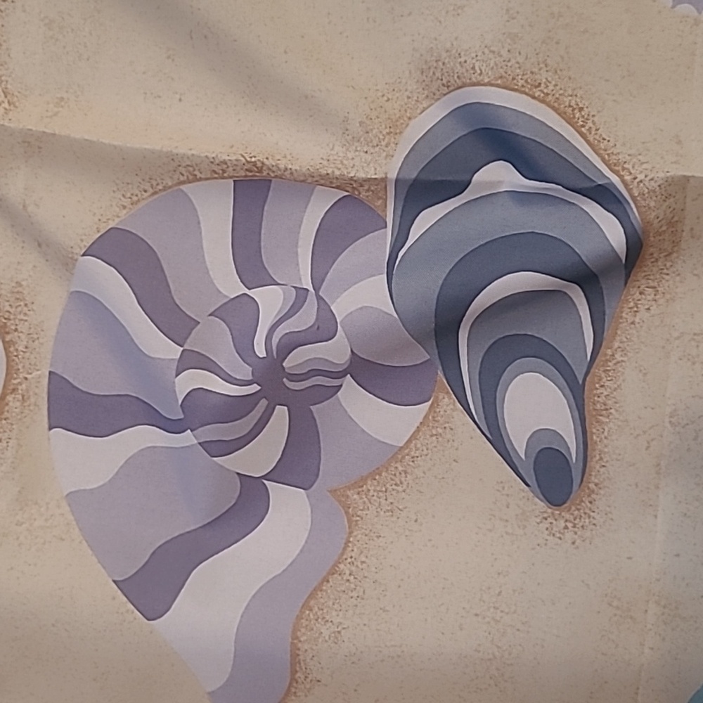 Shower Curtain In Multicolor Seashell Pattern - Picture 6 of 7